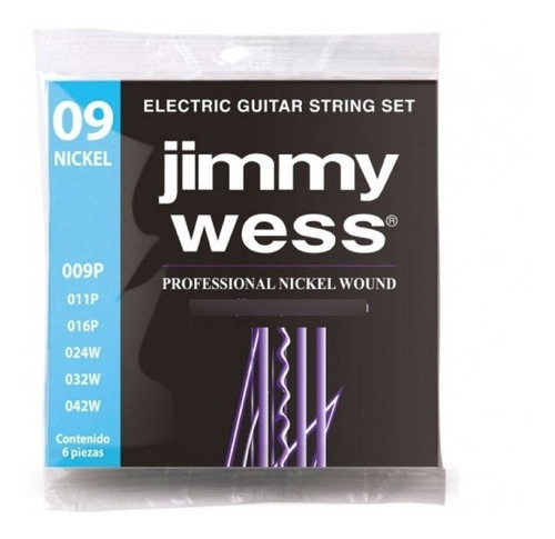 Juego Cuerdas Guitarra Eléctrica Nickel Jimmy Wess 9-42