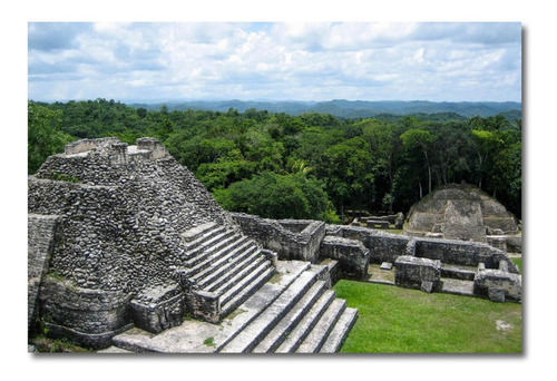 Cuadro El Caracol Pirámides Mayas Paisaje Decoración 75x50