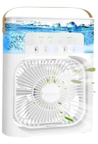 Mini Climatizador Com Reservatório Para Água E Gelo Frescor Cor Mini climatizador ventildor branco