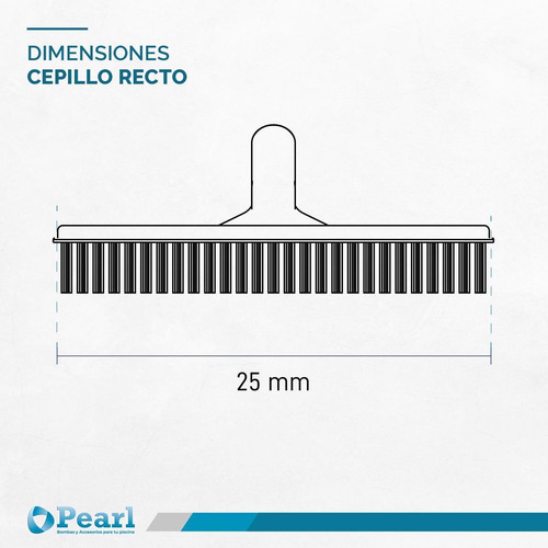 Imagen 4 de 9 de Cepillo Recto Pearl 25 Cm - Pileta/piscina