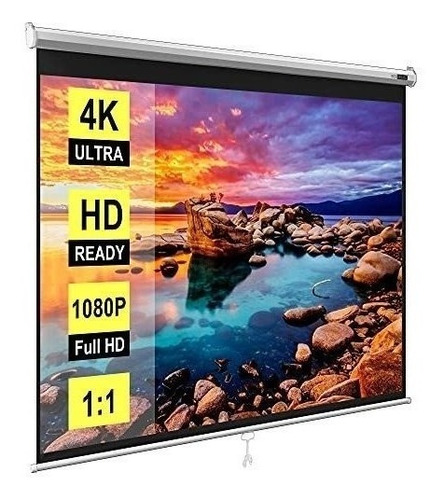 Pantalla Proyector Retractil 120 Manual 1:1 4k Ultra 1080p 