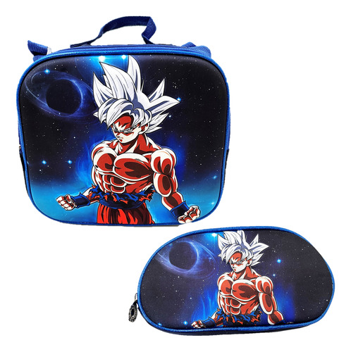 Mochila Goku Dragon Ball Z Set Lonchera+ Lapicera 3d Luz Led Dragon Ball Z Super Sayayin Mochila Goku Combo 3 Piezas
