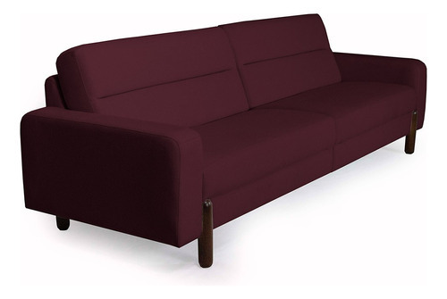 Sofá 04 Lugares Para Sala Marvin 280cm Veludo Marsala B-278 Desenho Do Tecido Liso