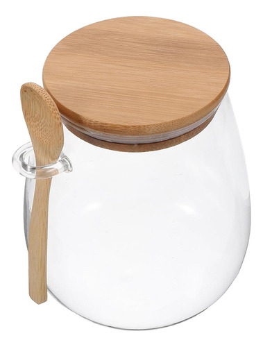 6 Recipientes De Vidrio Con Cuchara, Bote De 600ml