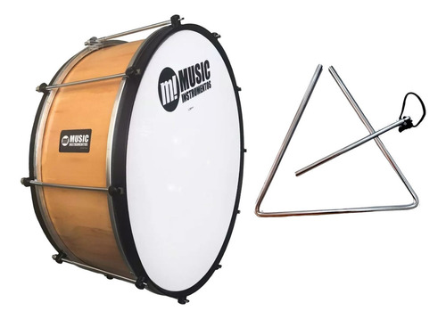 Kit Forró Baião Xote Música Festa Zabumba Triângulo Phx Cor Madeira