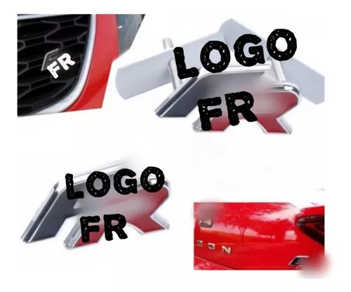 Emblema original FR de Seat Logotipo para parrilla cromado / rojo