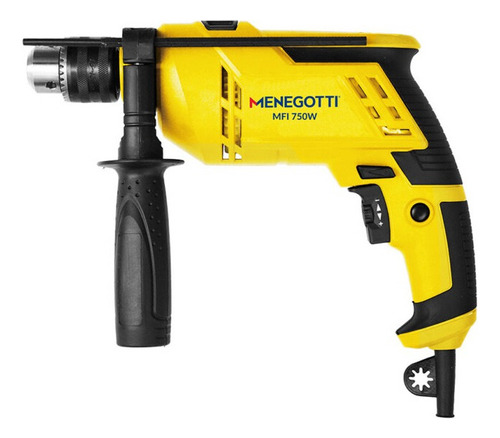 Furadeira De Impacto Reversível Mfi750w Menegotti Cor Amarelo 220v