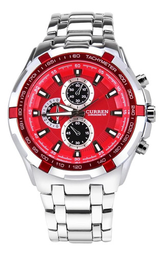 Curren El M S Nuevo Elegante Dial Rojo Resistente Al Agua Cr