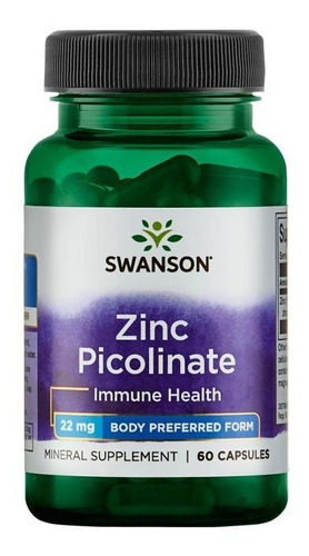 Zinc Picolinate 22 Mg 60 Capsulas Acne Sistema Inmunologico