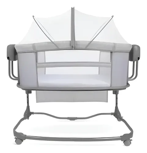 Mastela Techno Berço Bebê Automático 8602 Aluetooth Até 18KG Cinza Escuro
