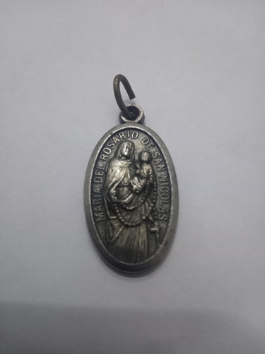 Medalla Virgen Del Rosario San Nicolas De Italy (cu8) 