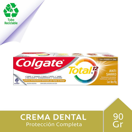 Pasta Dental Colgate Total 12 Anti Sarro Tubo Reciclable 90g