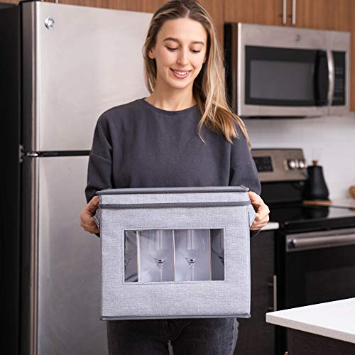 Caja De Almacenamiento Para Copas De Champán Veno, Con Tapa,
