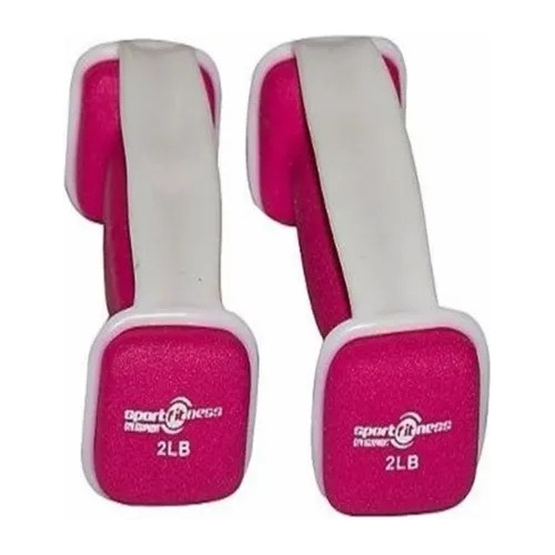 Set Mancuernas X2 Unds 2lb C/u Encauchetada Pilates Pesa Gym