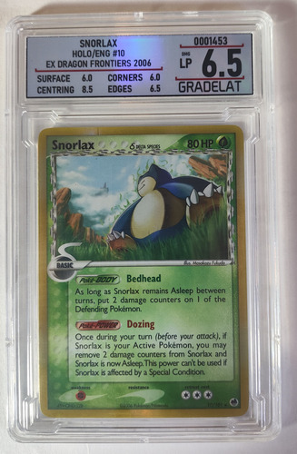 Pokemon Tcg Snorlax Delta S. 10 Dragon Frontier Gradelat 6.5