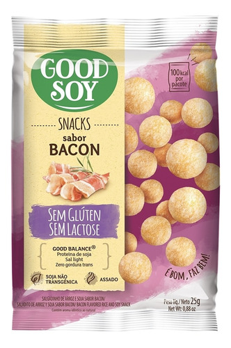 Snack Sem Glúten Sabor Bacon 25g - Good Soy + Brinde