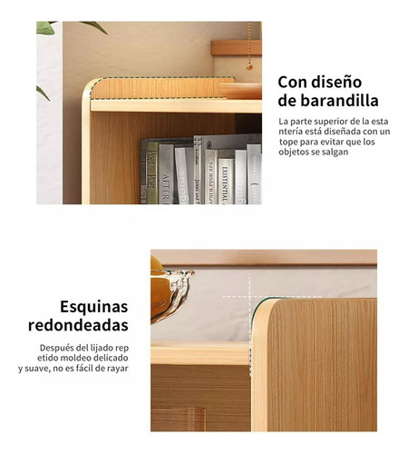Estantería Librero Mueble Organizador Multiuso Con 3 Repisas Roble