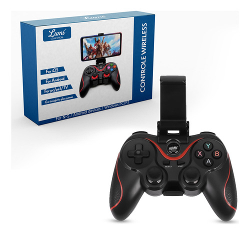 Controle V8 Para Celular Game Pad Joystick Bluetooth Lumi