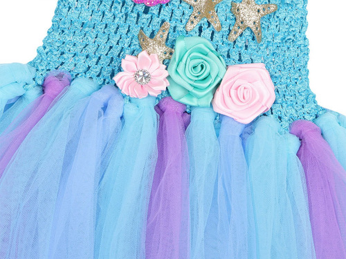 Imagen 7 de 7 de Conjunto Disfraz Vestido Sirena Sirenitaariel Niña Navidad