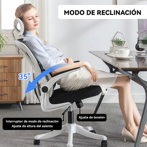 Jeeleeko Silla Gamer Oficina Ergonómica Inclinable Del Tapizado Malla Color Blanco Material Del Tapizado Algodón Color Blanco