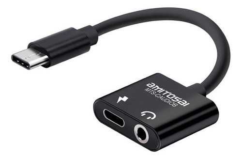 Adaptador Usb-c A 3.5mm Silver Amitosai MTS-CAUDIOB Para Audio Y Carga simultaneos