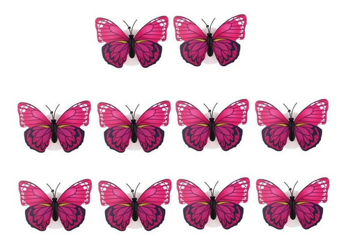 10 Piezas De De Lámpara De Mariposa 3d Decoración De Palo