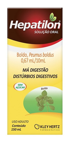 Hepatilon Boldo Contra Má Digestão Enjoo 150ml Kley Hertz