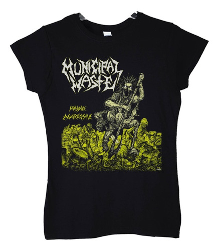 Polera Mujer Municipal Waste Massive Aggressive Metal Abomin