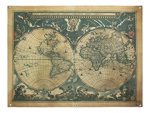 Tapiz De Pared Vintage De Mapa Del Mundo Anti