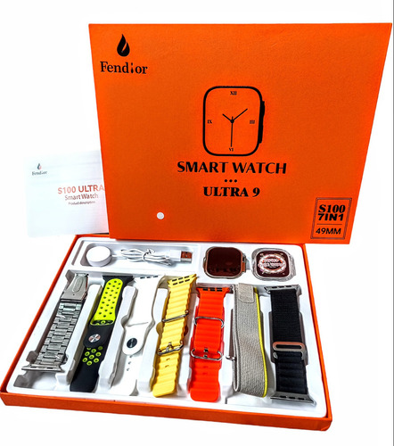 Relógio Smartwatch Ultra 9 S100 / Capa Proteção +7 Pulseiras