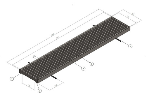 Rejilla De Desagüe Guardaganado 20cm Galvanizada Con Marco Ed-r200g