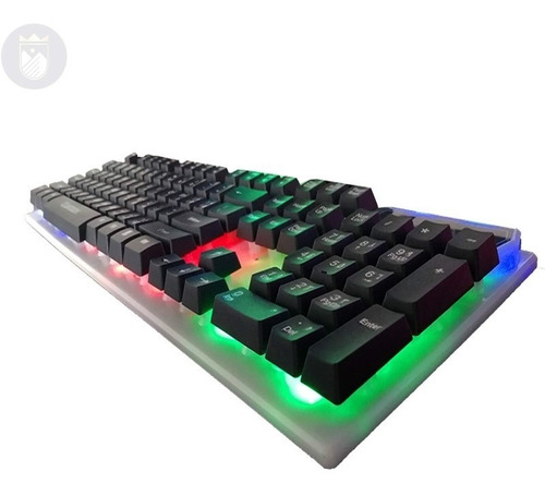 Teclado Tipo Gamer Gaming Led Retroiluminado Color del teclado Negro