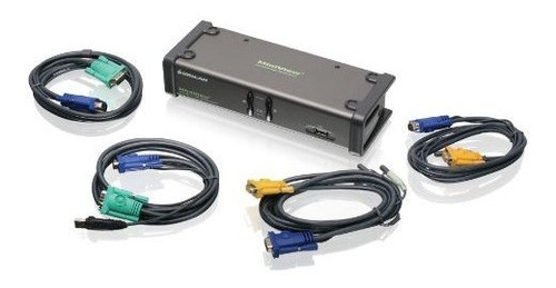 Conmutador Kvm Dual Iogear Con Audio Y Compartimiento Usb,