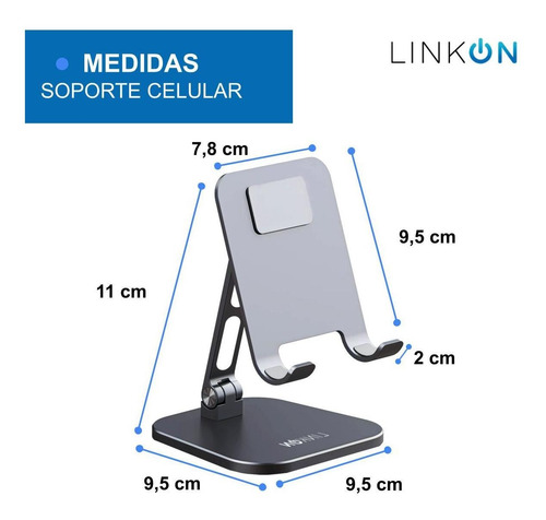 Imagen 6 de 10 de Soporte Base Porta Celular Para iPad Tablet Escritorio Alumi
