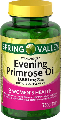 Aceite Onagra Evening Primrose Oil Spring Valley Import. Usa