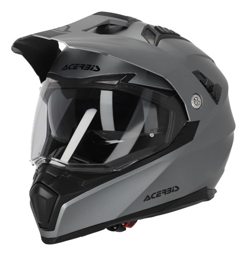 Casco Moto Acerbis Adventure Flip Gris Talle Xxl - Cafe Race