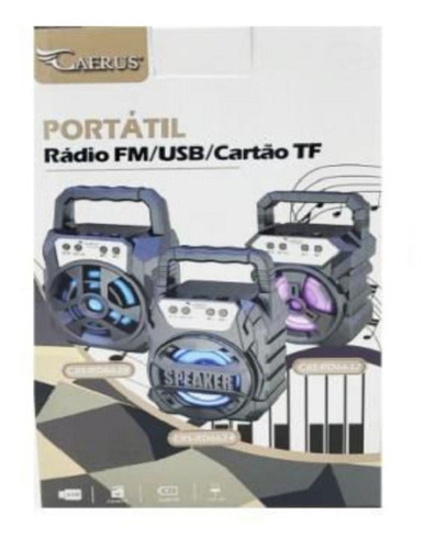 Caixa Caixinha De Som Portátil Bluetooth Mp3 Rádio Fm Sd Usb Cor Preto 110v/220v