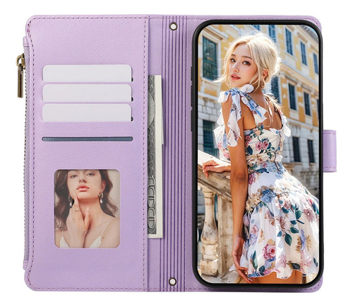 Funda De Piel Tipo Cartera Con Cierre Cruzado Con