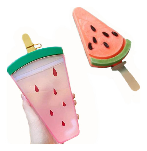 Taza De Paleta De Paja De Plástico De Verano Con Sandía, 2 P