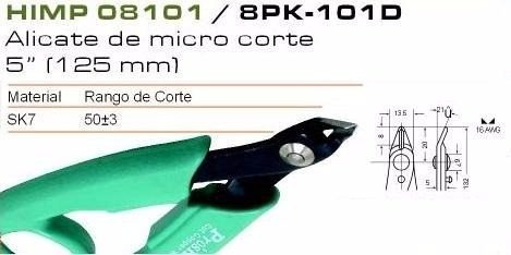 Imagen 3 de 8 de Alicate De Corte Precision Profesional Proskit 8pk-101d