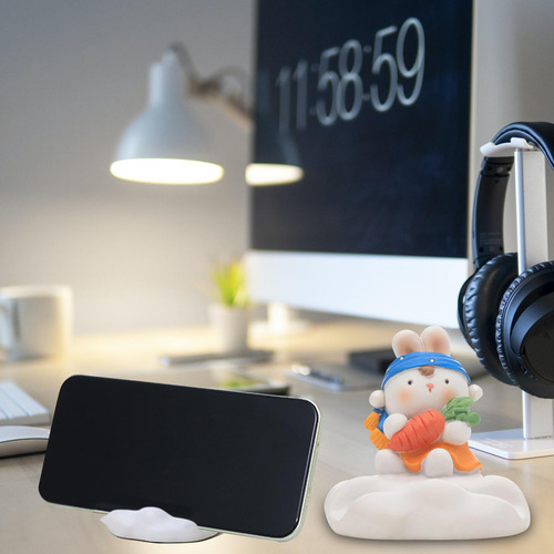 Soporte Para Teléfono Móvil Con Escultura De Conejo