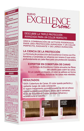 Tinta Loreal Excellence Creme Rubio Oscuro Dorado 6.3