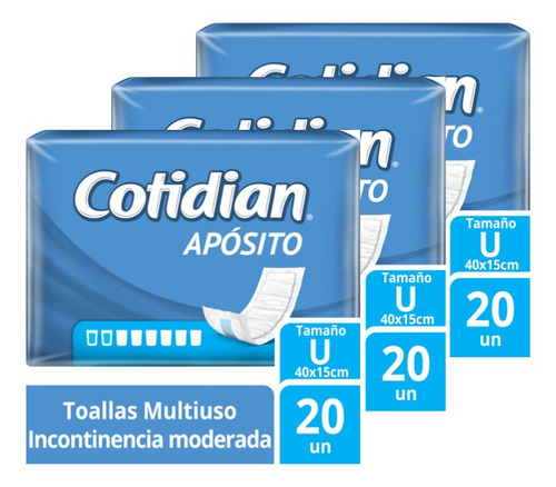 Pack X3 Toallas Multiuso Cotidian Apósito X20