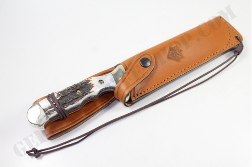 Imagen 4 de 7 de Cuchillo De Caza Puma Rudemann 40 17,2cm Aleman Funda Cuero