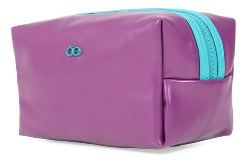 Cosmetiquera Cloe Neceser Rectangular Morado Cierre Azul