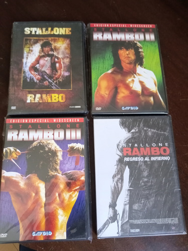 Dvds Rambo 1, 2 3 Y 4, Dvds Originales Lote X Los 4 (Usado)
