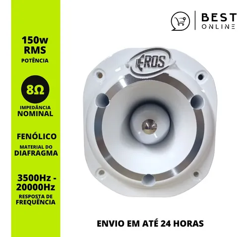 Super Tweeter Eros Eta 44 Trio 150w Rms 8 Ohms Branco Tuite
