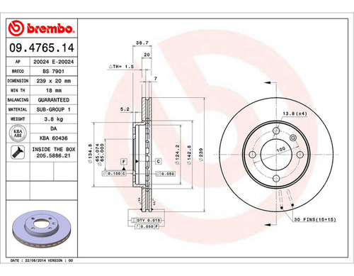 Par Discos Brembo Volksw Pointer Wolfsburg Edition 2002 Del