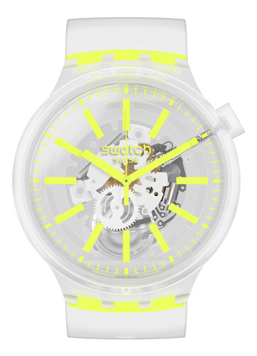 Reloj Swatch Yellowinjelly So27e103 Color De La Correa Transparente