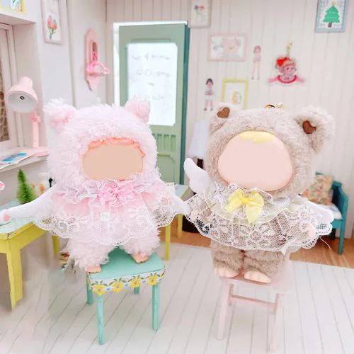 Figura De Peluche Con Babero De Encaje Para Vestir, Amarillo